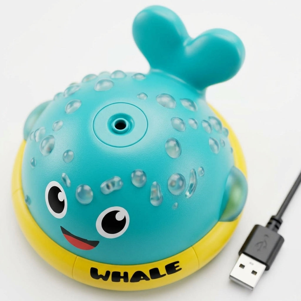 Light-Up Whale Bath Toy with LED Glow Features