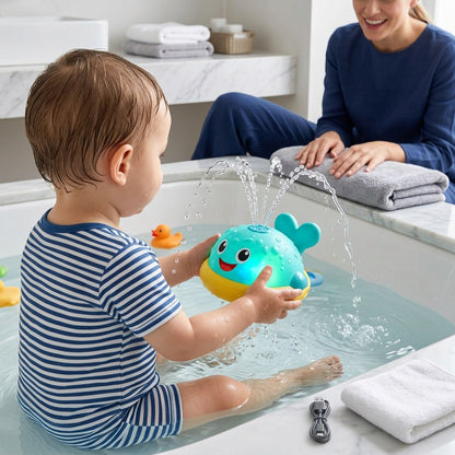 Light-Up Whale Bath Toy with LED Glow Features